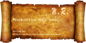 Moskovits Rózsa névjegykártya