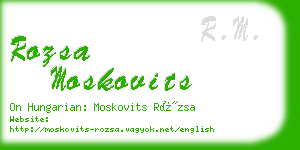 rozsa moskovits business card